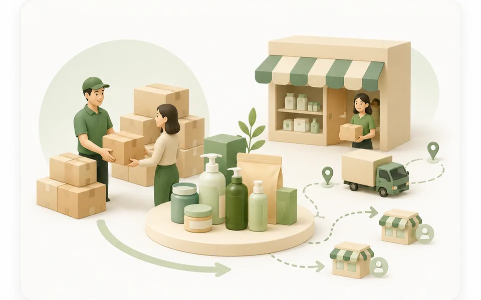 Mô hình phân phối hàng từ kho đến đại lý và điểm bán lại