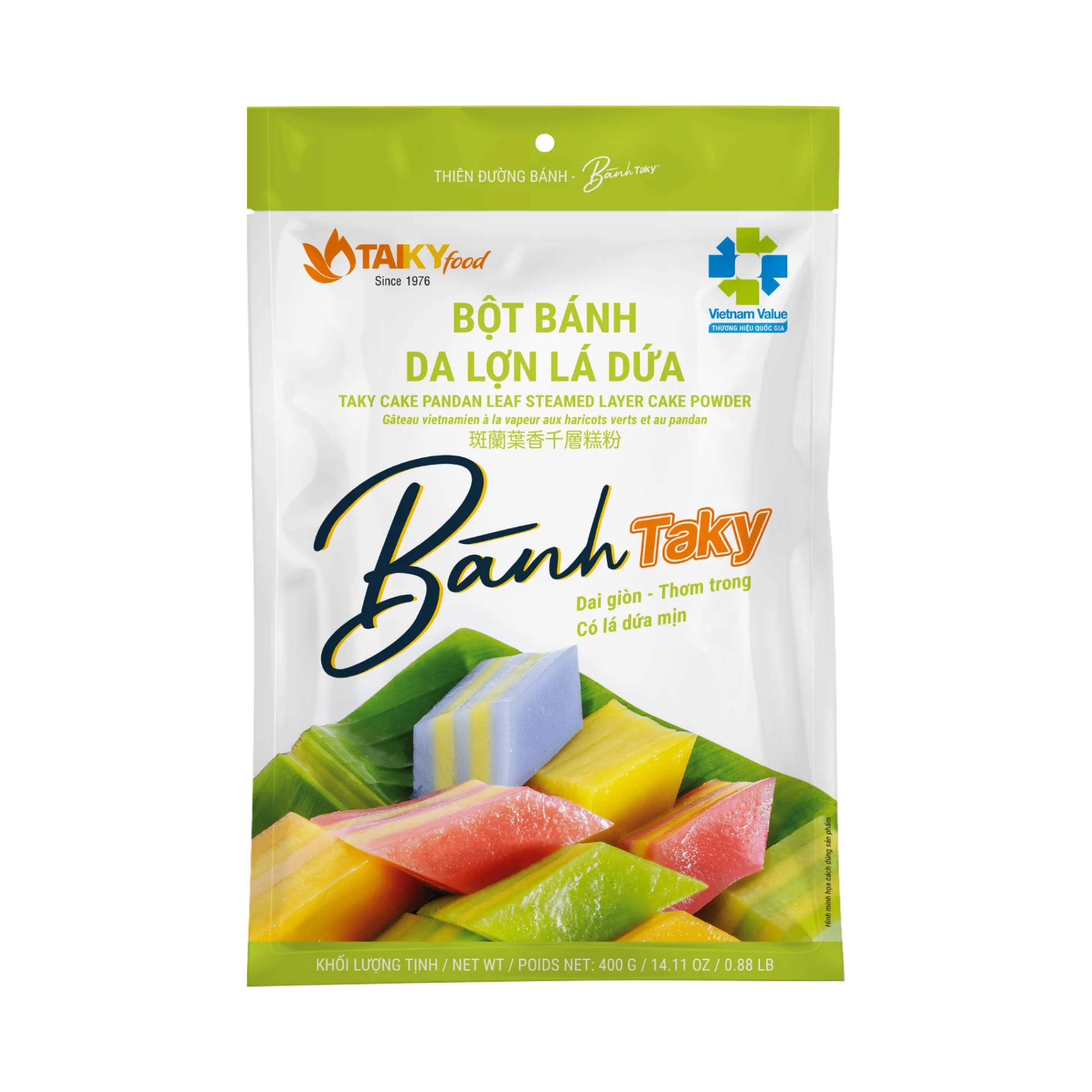 Gói bột bánh da lợn lá dứa TAKY khối lượng 400 g