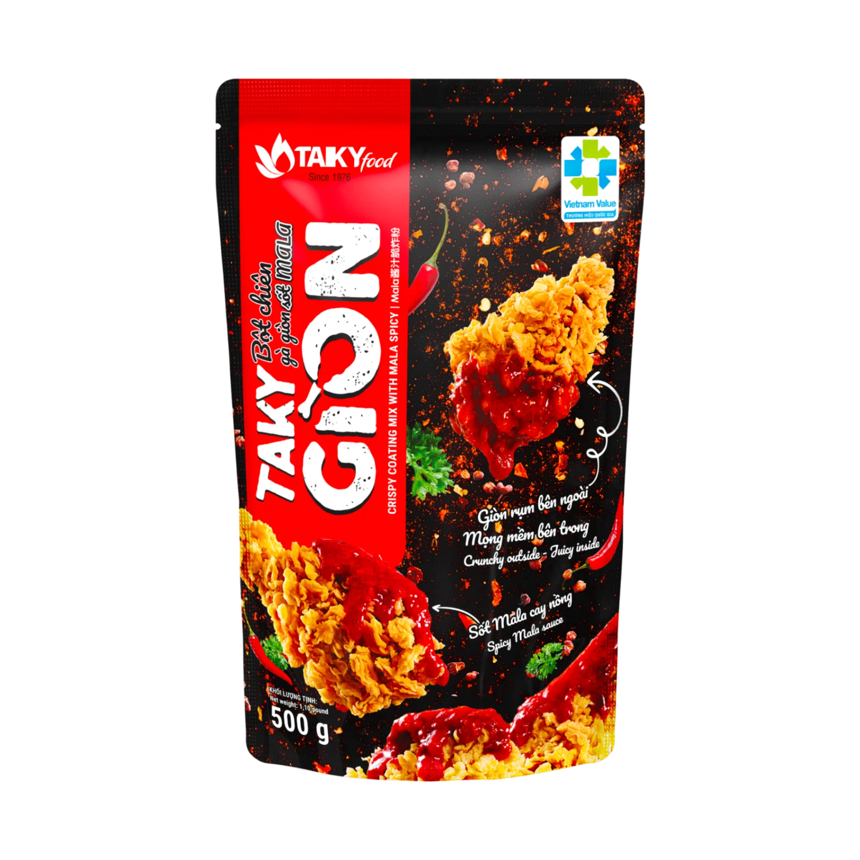 Gói bột chiên gà giòn sốt Mala TAKYGION khối lượng 500 g